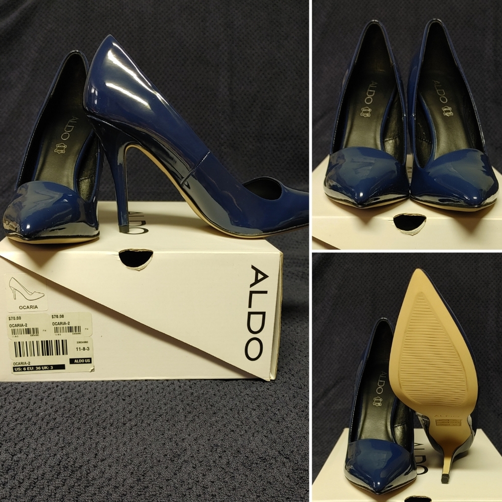 Navy Blue Pointed-Toe Heels